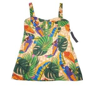 House of Harlow 1960 Linen Blend Toucan Tropical Mini Dress NWT Women's Size XL